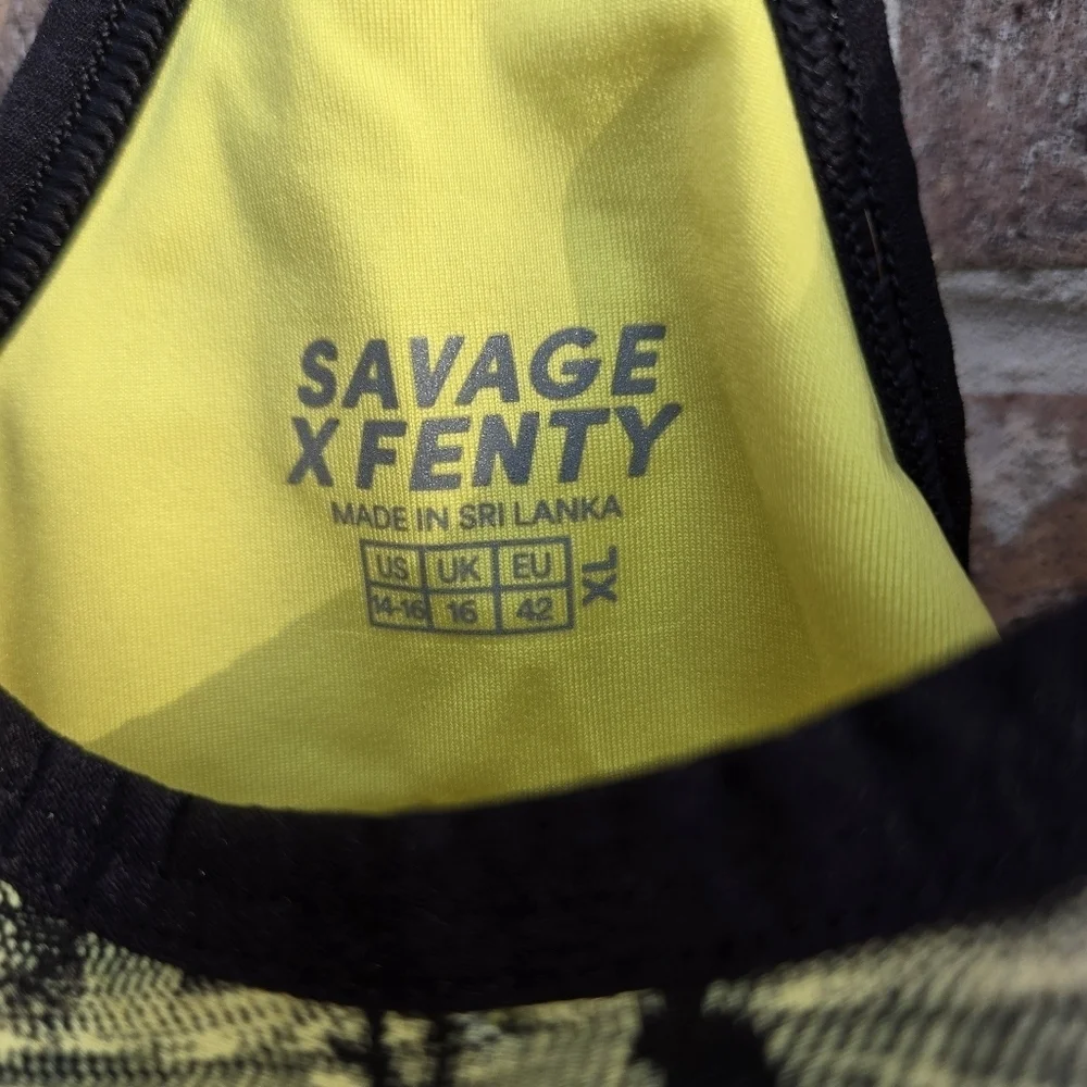 Savage X Fenty Pink and Yellow Sports Bra Size XL